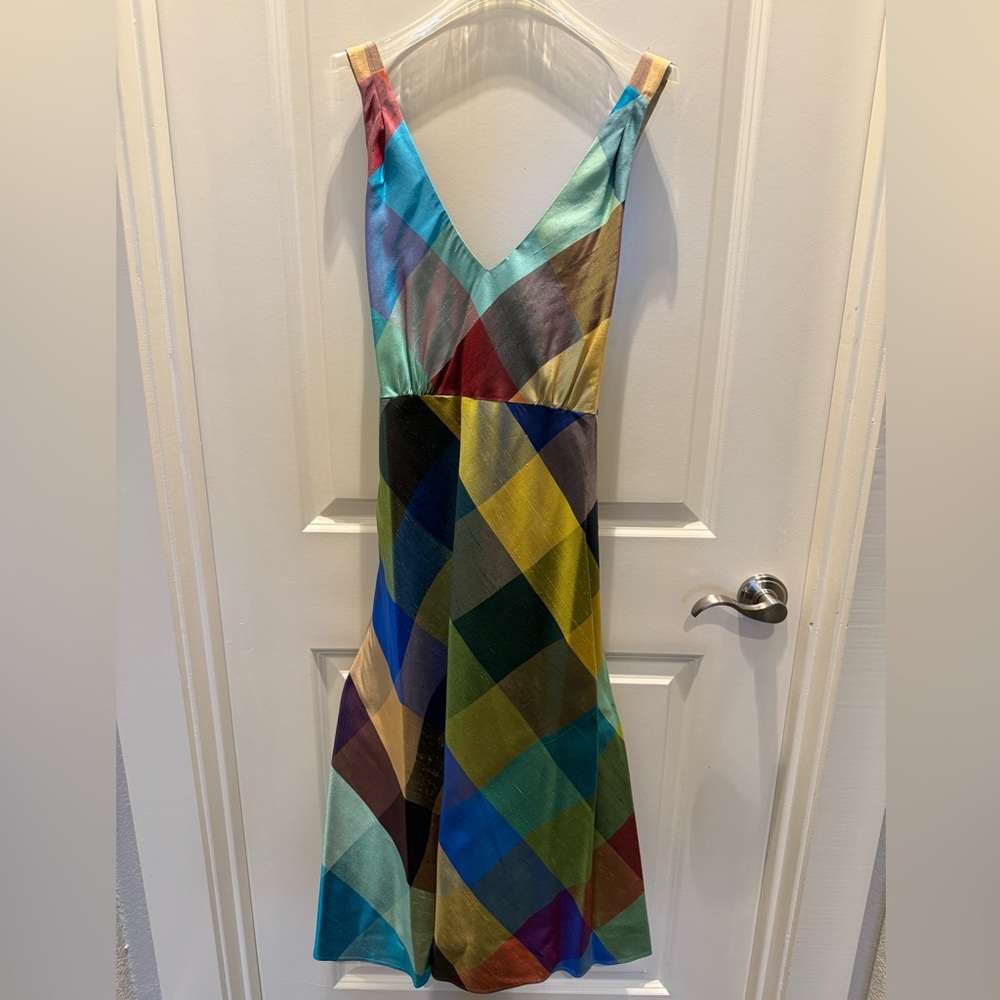 Shimmery plaid a-line dress